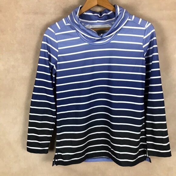 KAREN SCOTT Dip-dyed Striped Cowl Neck Sweatshirt XS - Picture 5 of 7